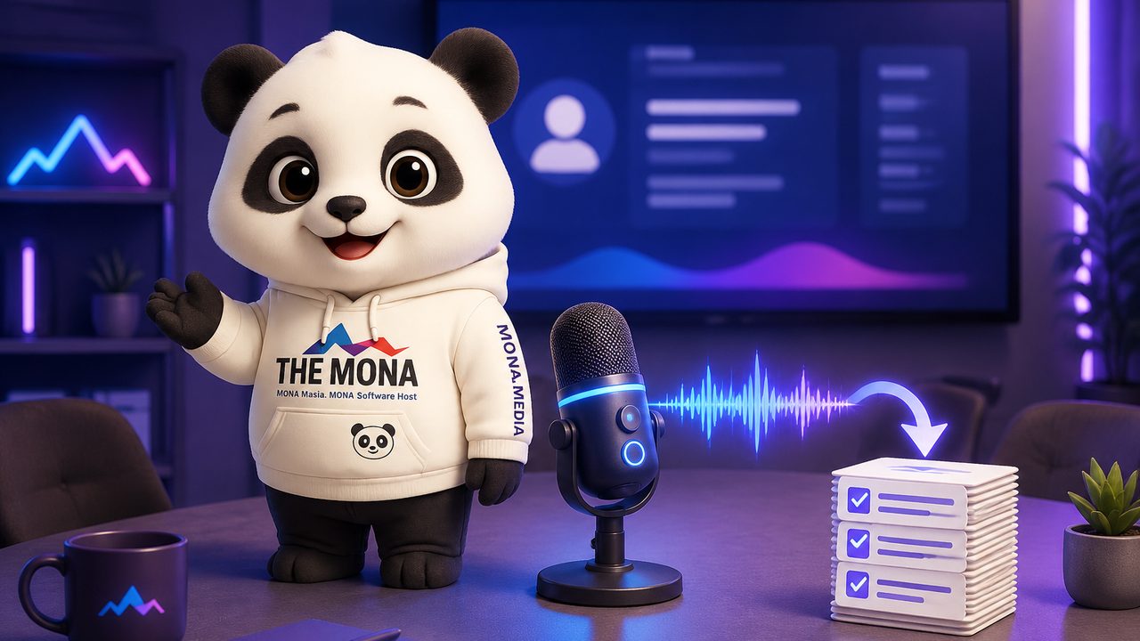 Pipeline AI ghi biên bản họp MONA: ghi âm → ASR tách người nói → tóm tắt có cấu trúc → trích việc giao đúng người