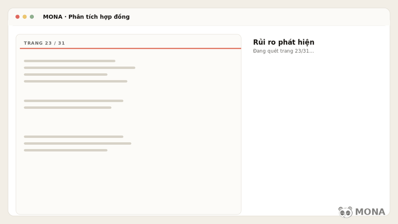 Demo AI rà hợp đồng PDF — flag điều khoản bẫy